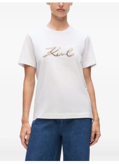 karl lagerfeld top womansignature sequins t shirt - a4w17052 100