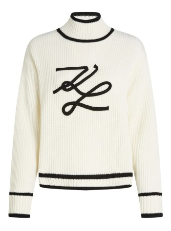 karl lagerfeld knitwear womansoutache autograph knit - a4w18051 100