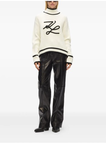 karl lagerfeld knitwear womansoutache autograph knit - a4w18051 100 2