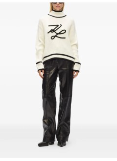 karl lagerfeld knitwear womansoutache autograph knit - a4w18051 100