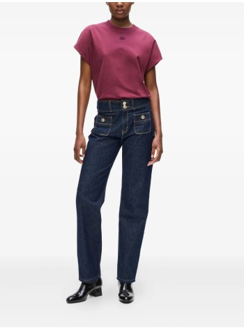 karl lagerfeld pant  womanretro straight denim pants - a4w10093 d24 2