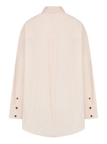 ganni shirt womanstripe cotton oversized shirt - w0898 973 2