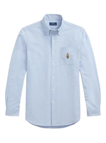 polo ralph lauren shirt mancubdbrpks-long sleeve-sport shirt - 710p00577001 6885 bsr blue heritage bear