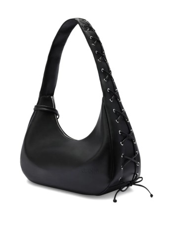 ganni handbag mujer hobo medium laces - a7295 099 2