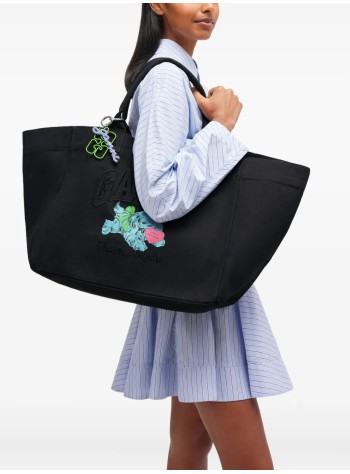 ganni handbag womanshopper xxl pocket dog print - a7083 252 2