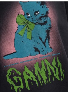 ganni top mujer basic cotton jersey neon kitty t shirt - t4340 252