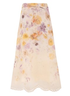 zimmermann falda mujer memento embroidered midi skirt - 5460sf252 psfl