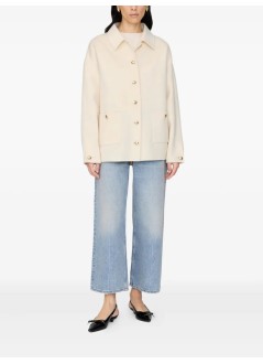 anine bing outerwear womanluca jacket - a0110442ivy1 ivory