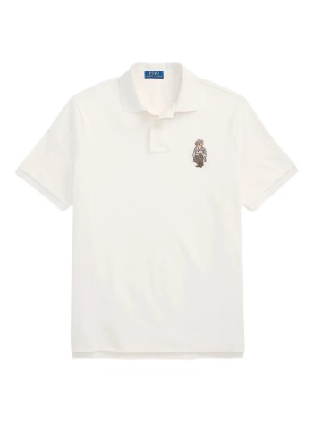 polo ralph lauren polo mansskccmslm1-short sleeve-polo shirt - 710p00082001 fa25 deckwash white hrtg bear
