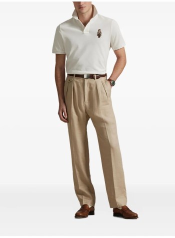 polo ralph lauren polo mansskccmslm1-short sleeve-polo shirt - 710p00082001 fa25 deckwash white hrtg bear 2