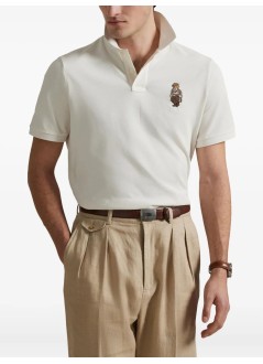 polo ralph lauren polo mansskccmslm1-short sleeve-polo shirt - 710p00082001 fa25 deckwash white hrtg bear
