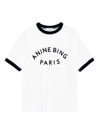 anine bing top womanjaylin tee paris - a0811527ivy1 ivory