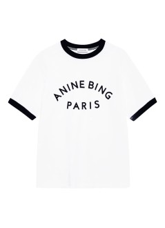 anine bing top womanjaylin tee paris - a0811527ivy1 ivory