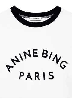 anine bing top womanjaylin tee paris - a0811527ivy1 ivory