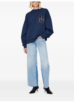 anine bing sweater womanmiles oversized sweatshirt letterman - a0811727bel26 dark blue