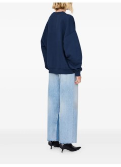 anine bing sweater womanmiles oversized sweatshirt letterman - a0811727bel26 dark blue