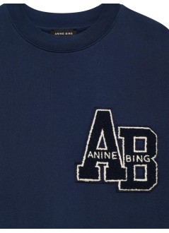 anine bing sweater womanmiles oversized sweatshirt letterman - a0811727bel26 dark blue