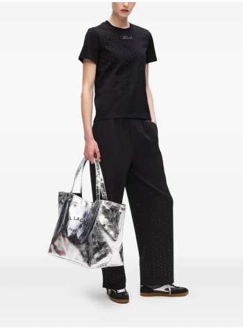karl lagerfeld top mujer rhinestone rain t shirt - a4w17050 999 2