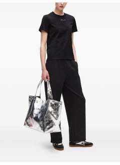 karl lagerfeld top womanrhinestone rain t shirt - a4w17050 999