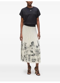 karl lagerfeld skirt womanparis sketch pleated skirt - a4w12024 461