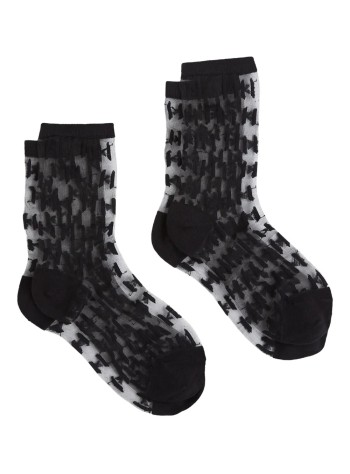 karl lagerfeld socks womank monogram mesh socks 2p - a3w47032 999