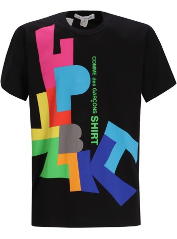 comme des garçons shirt camiseta hombre mens t-shirt knit - fpt002w25 black print