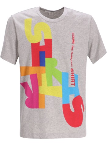 comme des garçons shirt t-shirt manmens t-shirt knit - fpt004w25 top grey print