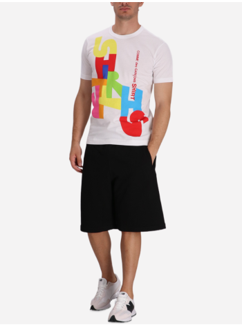 comme des garçons shirt t-shirt manmens t-shirt knit - fpt004w25 white print 2