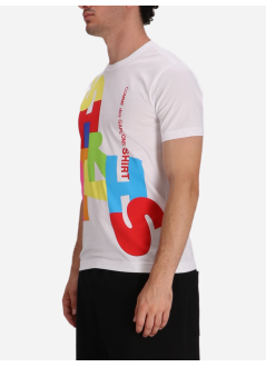 comme des garçons shirt camiseta hombre mens t-shirt knit - fpt004w25 white print