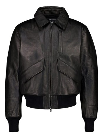 y3 outerwear hombre y-3 leather bomber jacket - jx4820 black