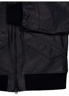 y3 outerwear hombre y-3 leather bomber jacket - jx4820 black