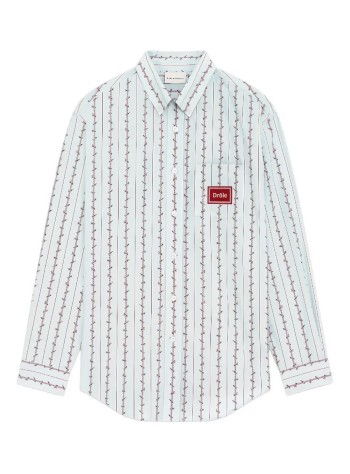 drôle de monsieur camiseria hombre la chemise fleurs tressées - ish240co166lbe light blue