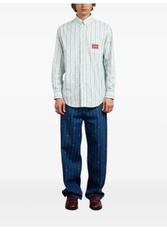 drôle de monsieur camiseria hombre la chemise fleurs tressées - ish240co166lbe light blue