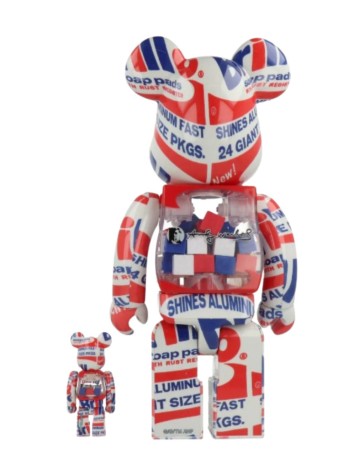 bearbrick decoracion unisex bearbrick 100% 400% andy warhol brillo 2022 - med1189 mu 2