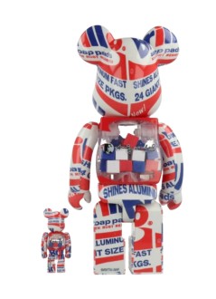 bearbrick decoracion unisexbearbrick 100% 400% andy warhol brillo 2022 - med1189 mu