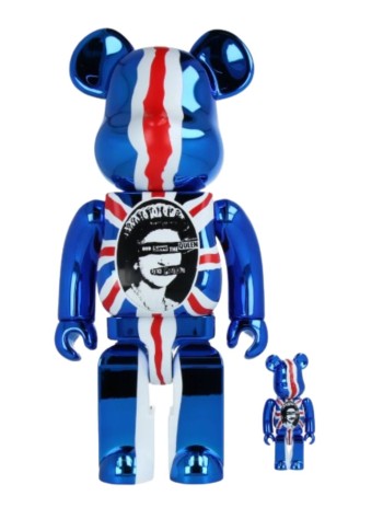 bearbrick decoracion unisexbearbrick 100% 400% sex pistols god save the queen chrome - med2302 mu