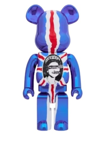 bearbrick decoracion unisexbearbrick 1000% sex pistols god save the queen chrome - med2417 mu