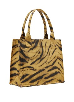 ganni handbag womanlarge easy shopper pocket print zebra - a7260 894