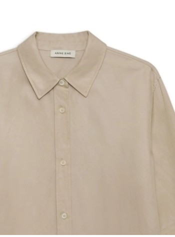 anine bing shirt womanmary shirt - a0710803oma10 taupe 2