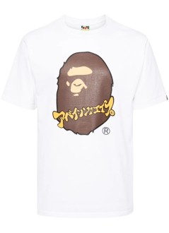bape t-shirt mankatakana ape head tee m - 001tek301307m white