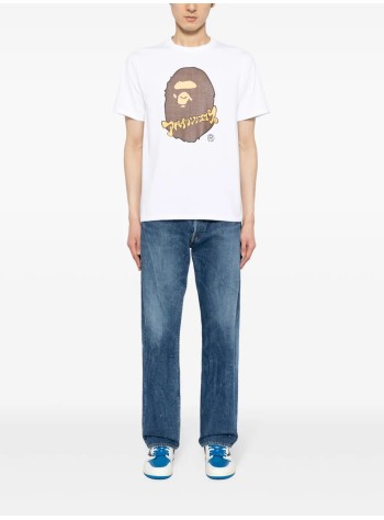 bape t-shirt mankatakana ape head tee m - 001tek301307m white 2