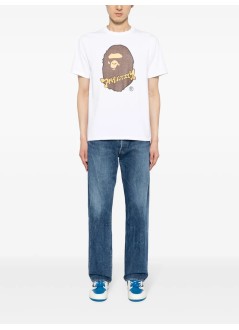 bape t-shirt mankatakana ape head tee m - 001tek301307m white