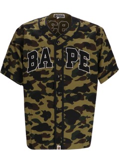 bape camiseria hombre 1st camo baseball shirt m - 001srk301002m green