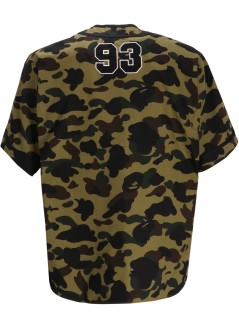 bape camiseria hombre 1st camo baseball shirt m - 001srk301002m green