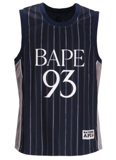 bape t-shirt manreversible multilogo tank top m - 001vtl301301m navy