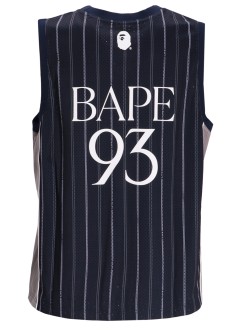 bape t-shirt manreversible multilogo tank top m - 001vtl301301m navy