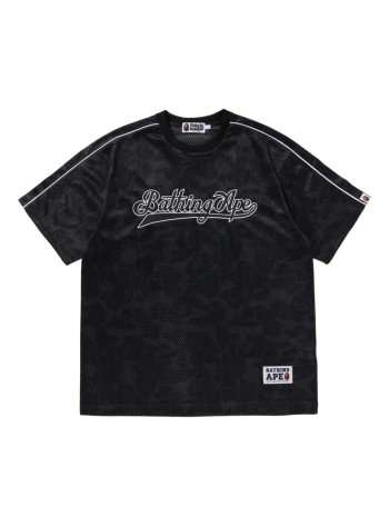 bape t-shirt mancamo stripe baseball logo relaxed fit tee m - 001csl301007m black