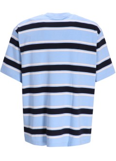 bape t-shirt manone point strip relaxed fit tee m - 001csl301305m blue