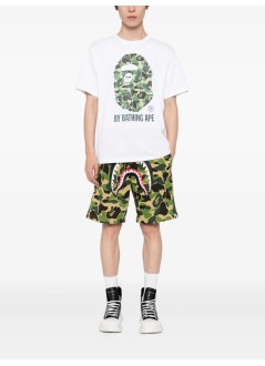 bape t-shirt manabc camo by bathing ape tee m - 001tel301007m white x green