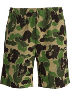 bape pantalon corto hombre abc camo pile one point sweat shorts m - 001spl301015m green